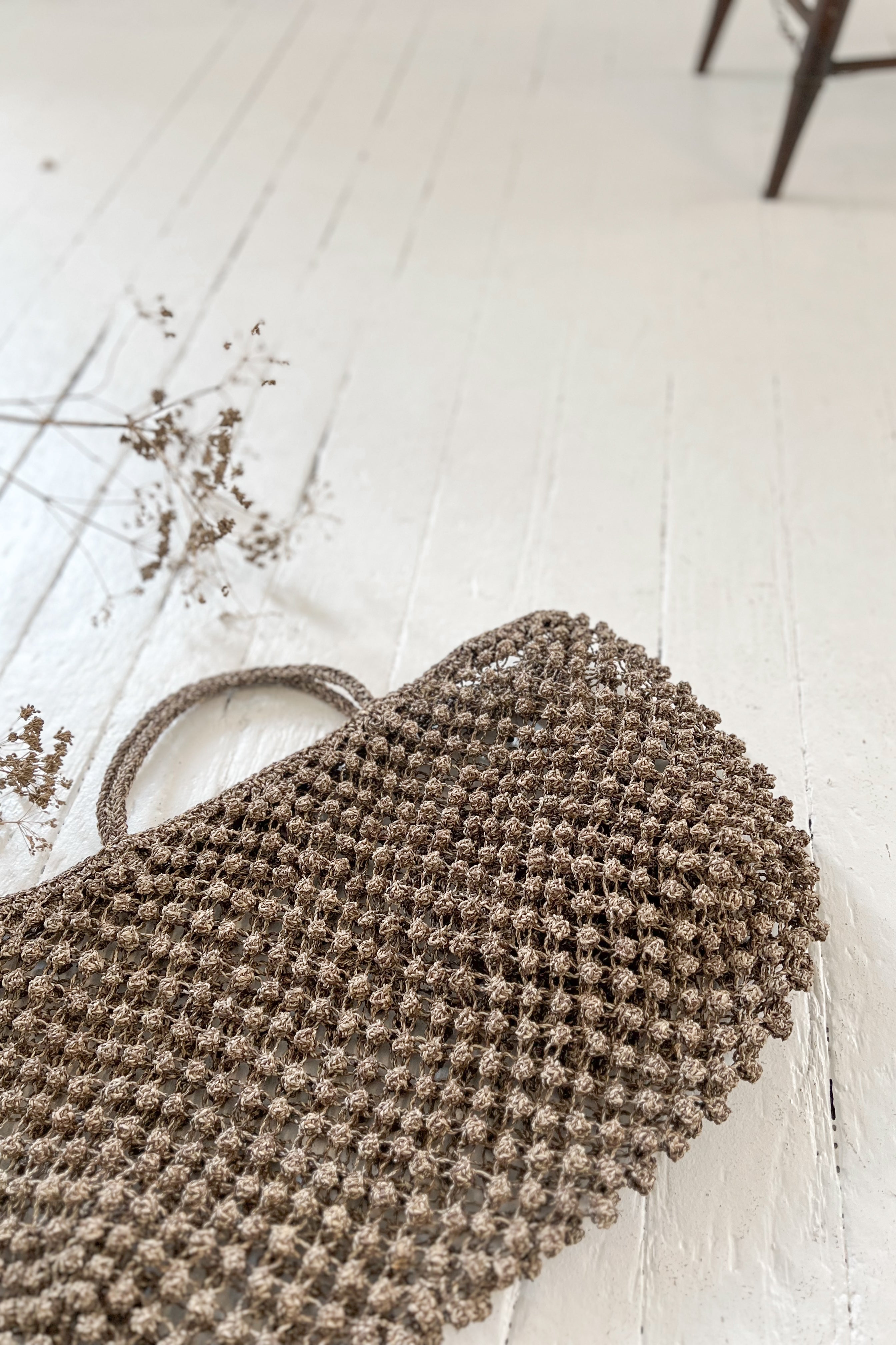 Sophie Digard | Knotted Raffia Tote Bag | Caramel