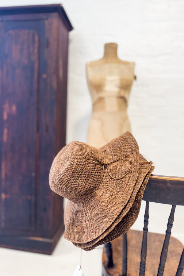 Sophie Digard | Fine Crochet Raffia Hat | Tobacco