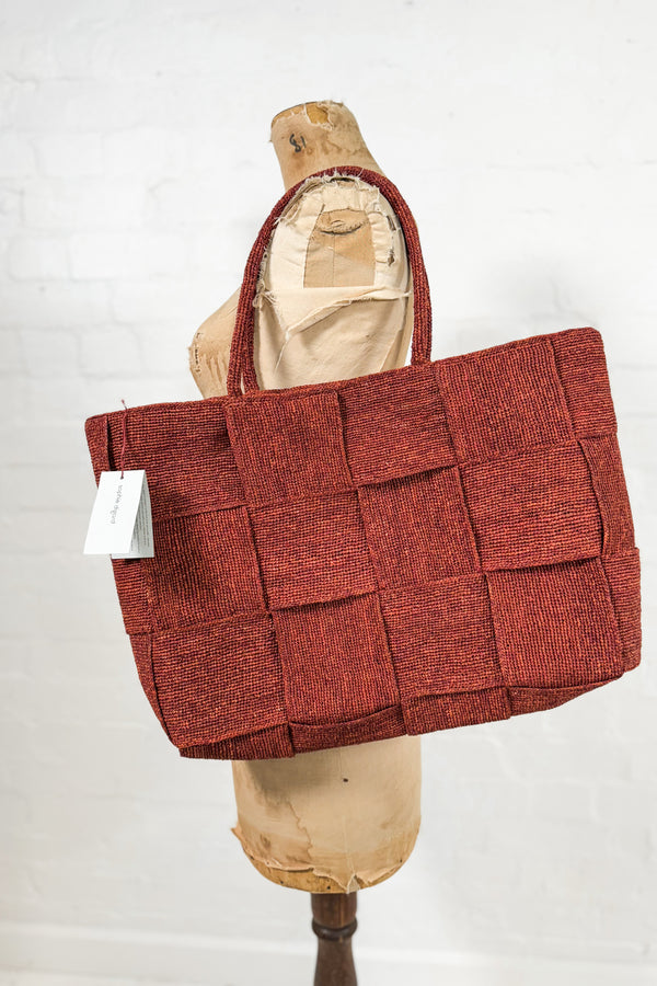 Sophie Digard | Woven Basket Weave Tote Bag | Blaze