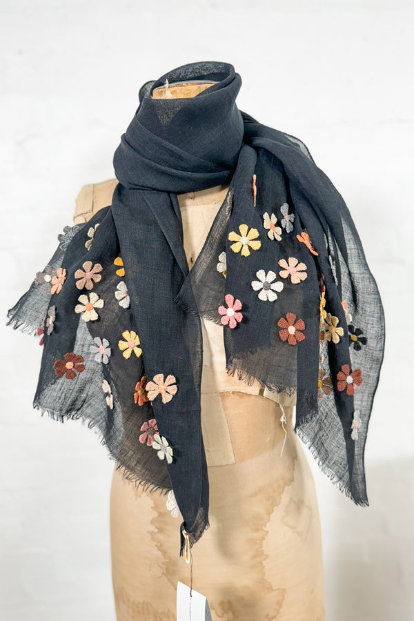 Sophie Digard | Embroidered Linen Stole | Blossom