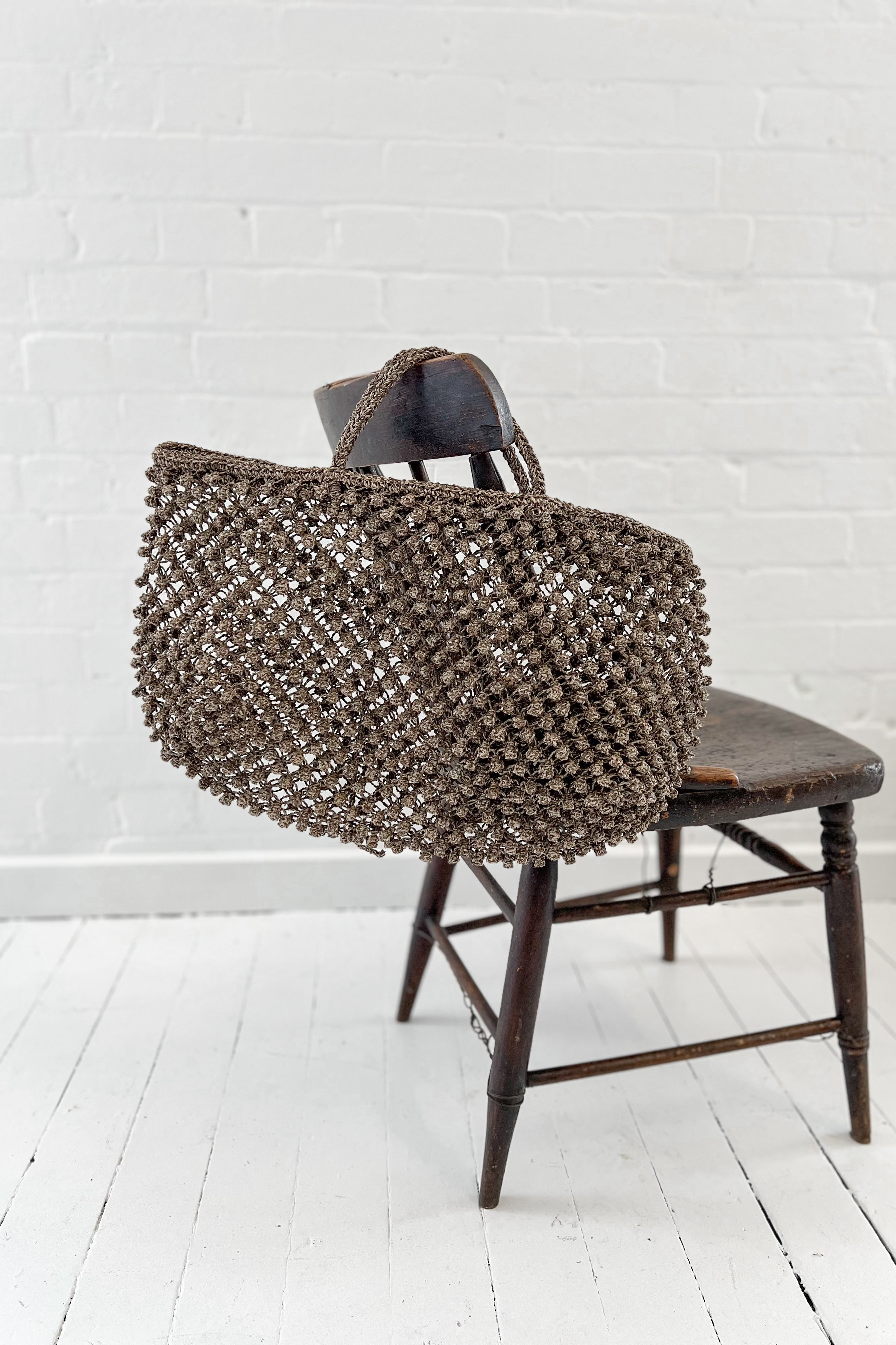 Sophie Digard | Knotted Raffia Tote Bag | Caramel