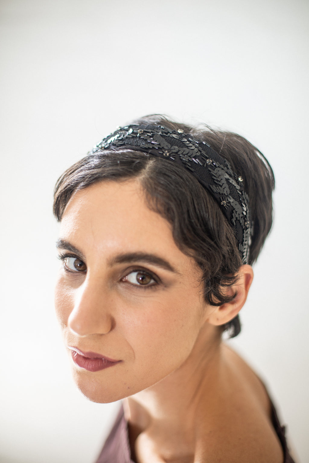 Hard Embroidered Headband | Simone