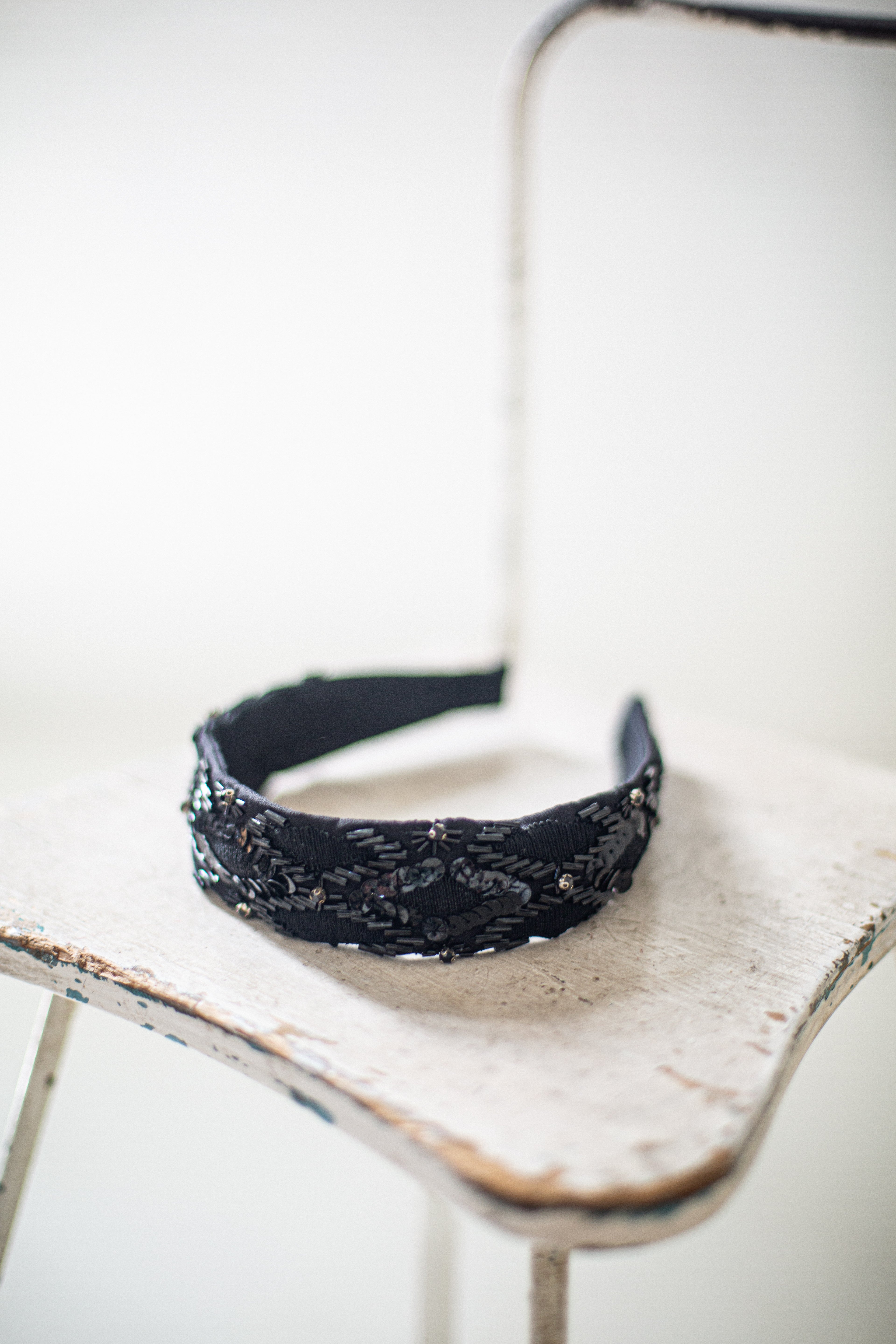 Hard Embroidered Headband | Simone