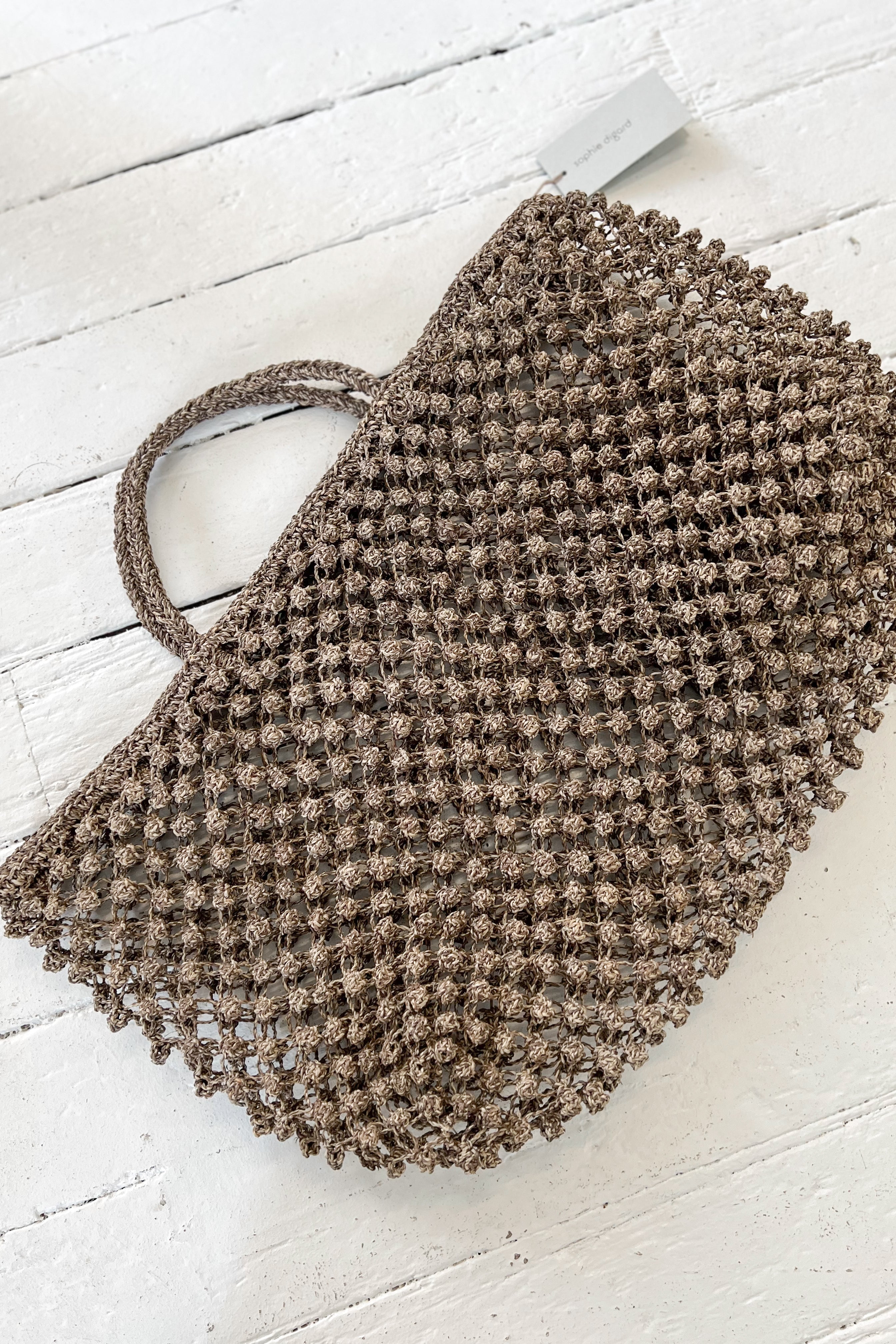 Sophie Digard | Knotted Raffia Tote Bag | Caramel