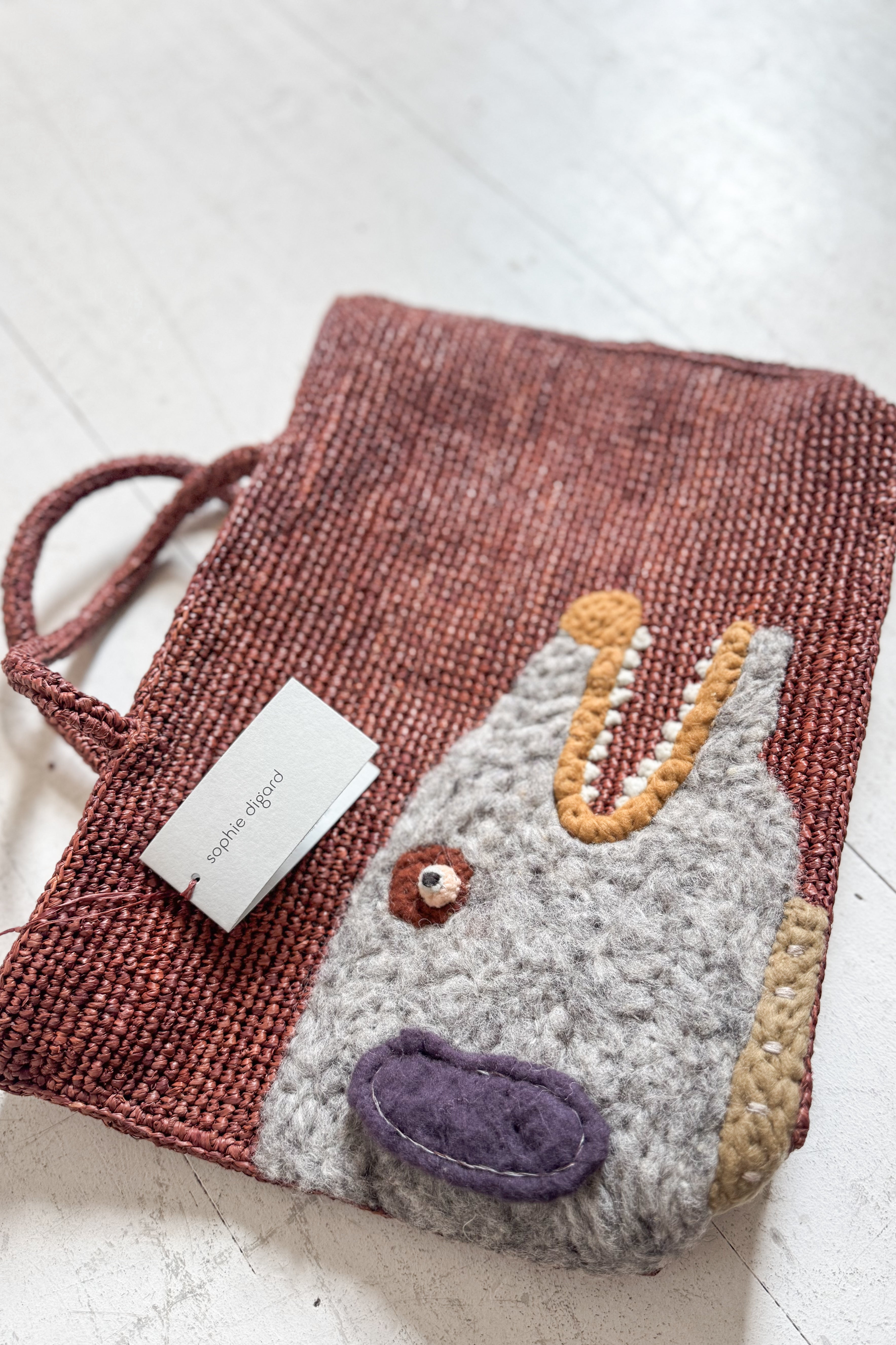 Sophie Digard | Embellished Raffia Bag | Quirky Dog