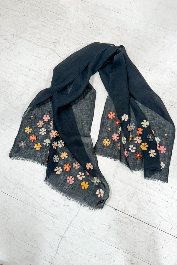 Sophie Digard | Embroidered Linen Stole | Blossom