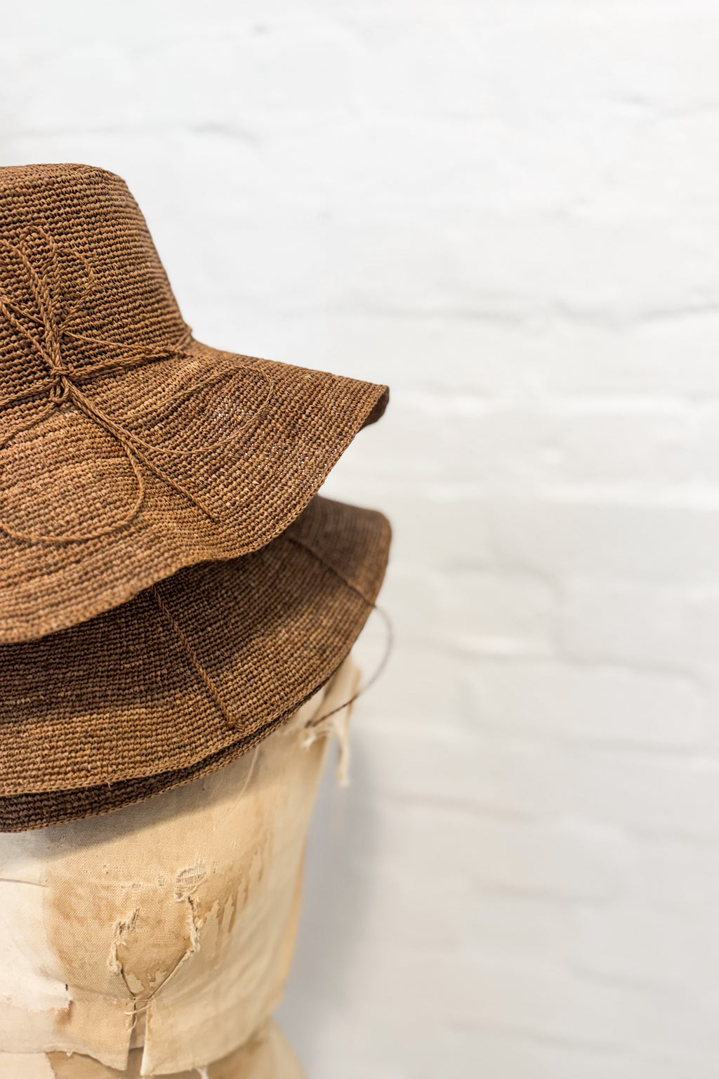 Sophie Digard | Fine Crochet Raffia Hat | Tobacco