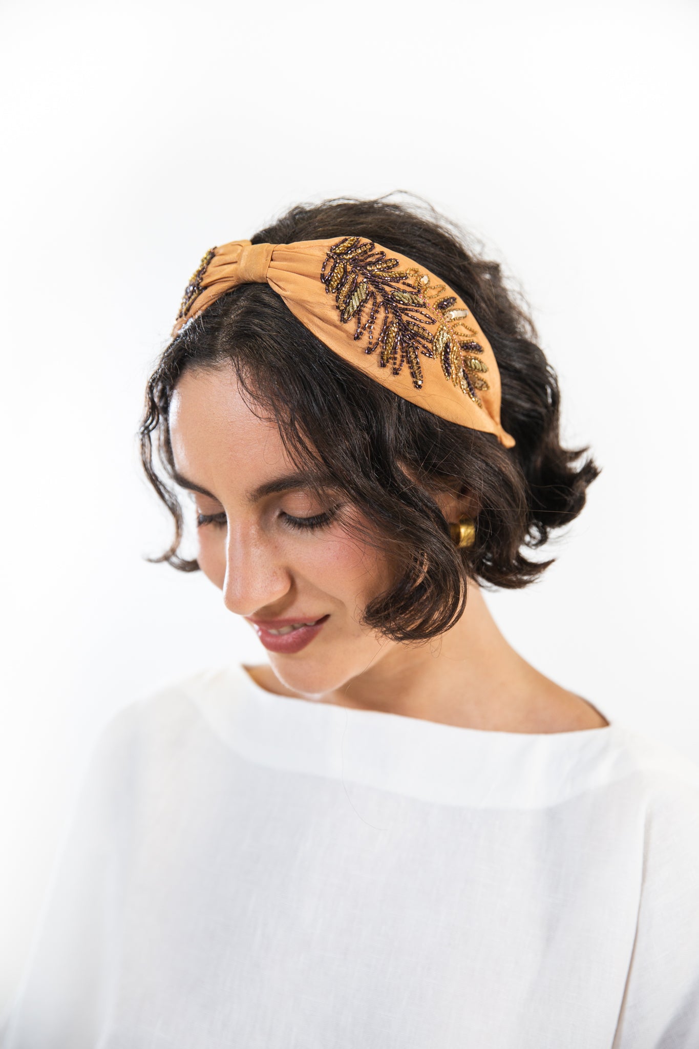 Hard Embroidered Headband | Anna