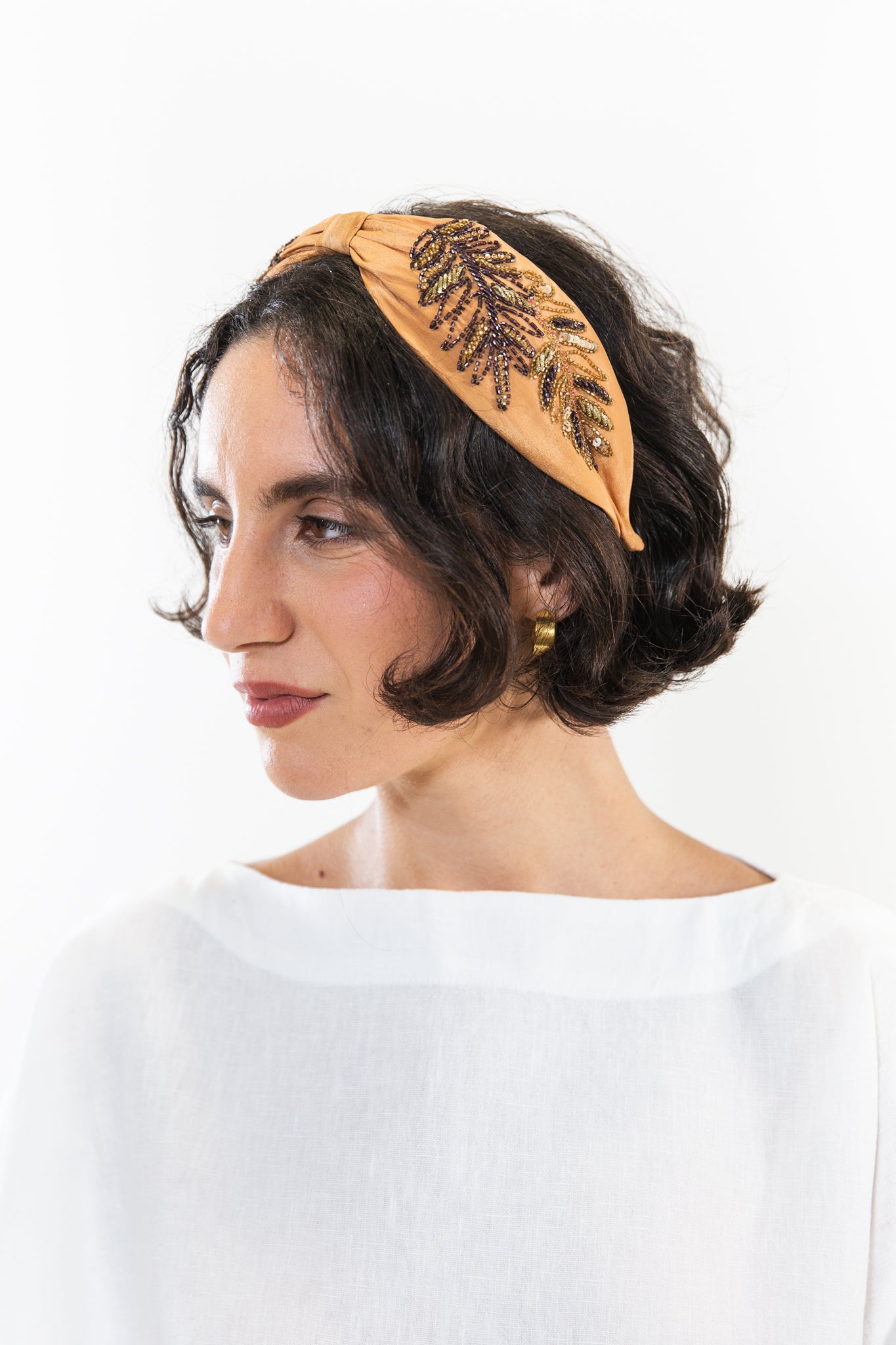 Hard Embroidered Headband | Anna