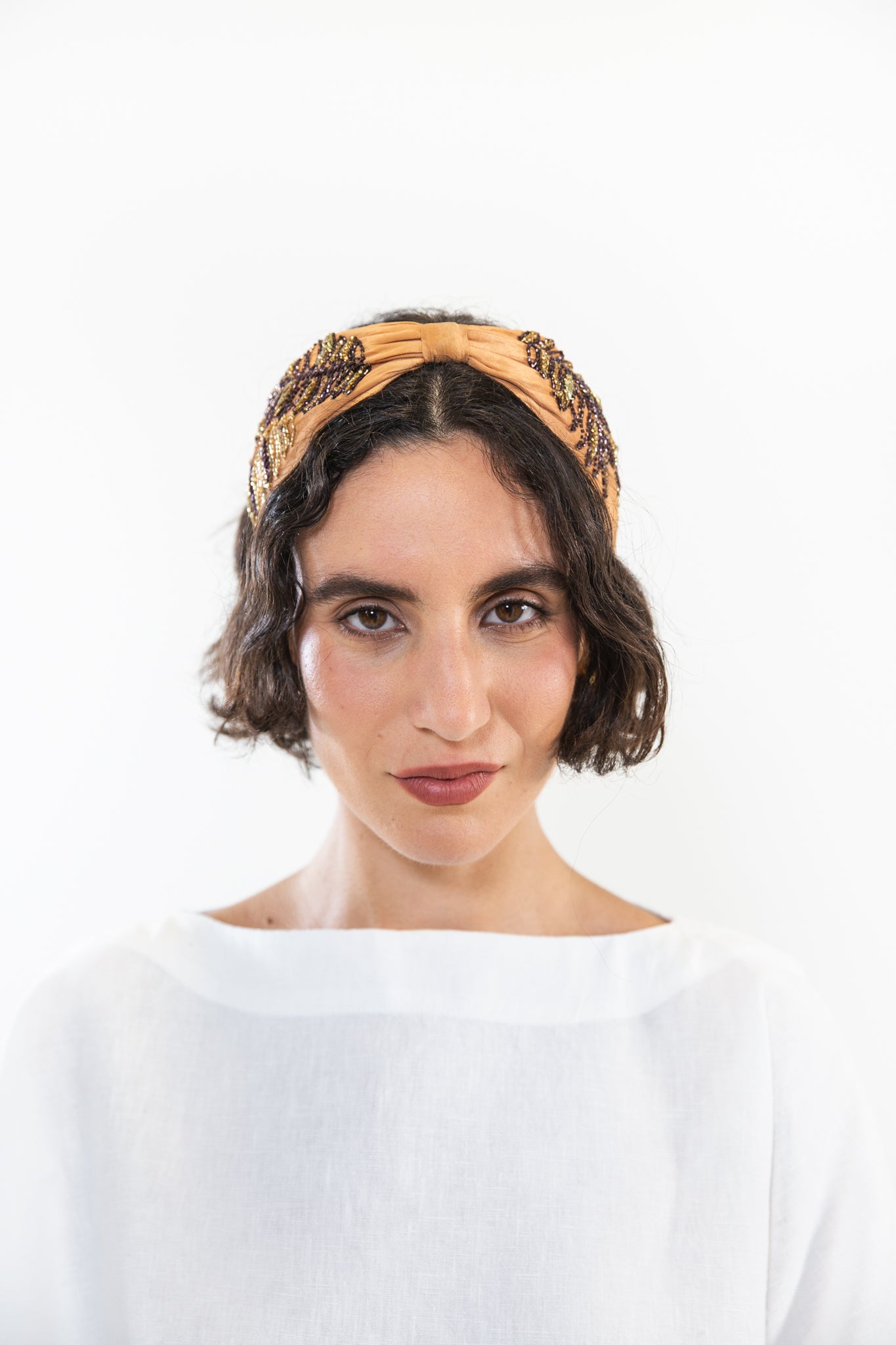 Hard Embroidered Headband | Anna