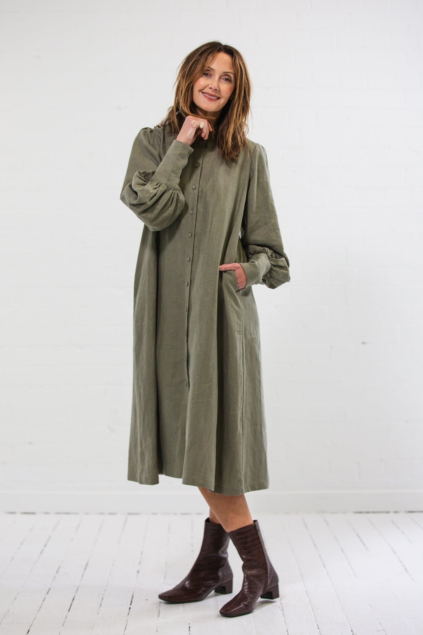 Atticus Dress | Winter Moss