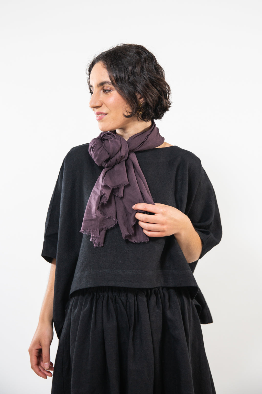 Cotton Scarf | Aubergine