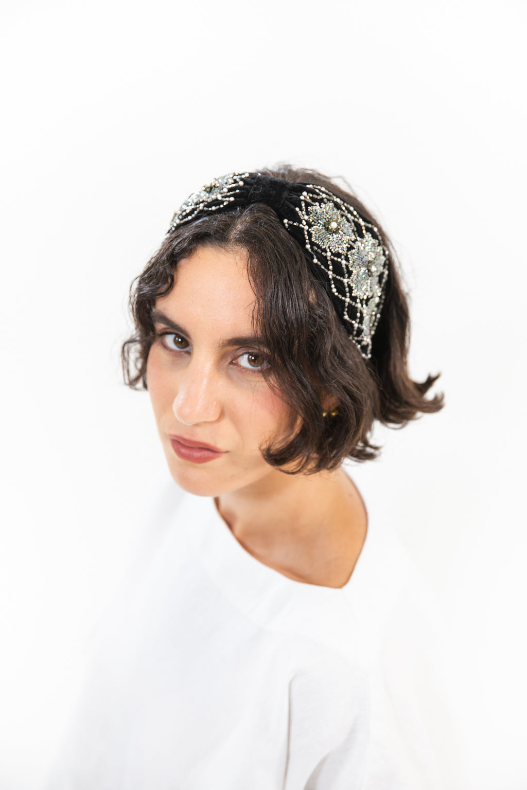 Hard Embroidered Headband | Ava