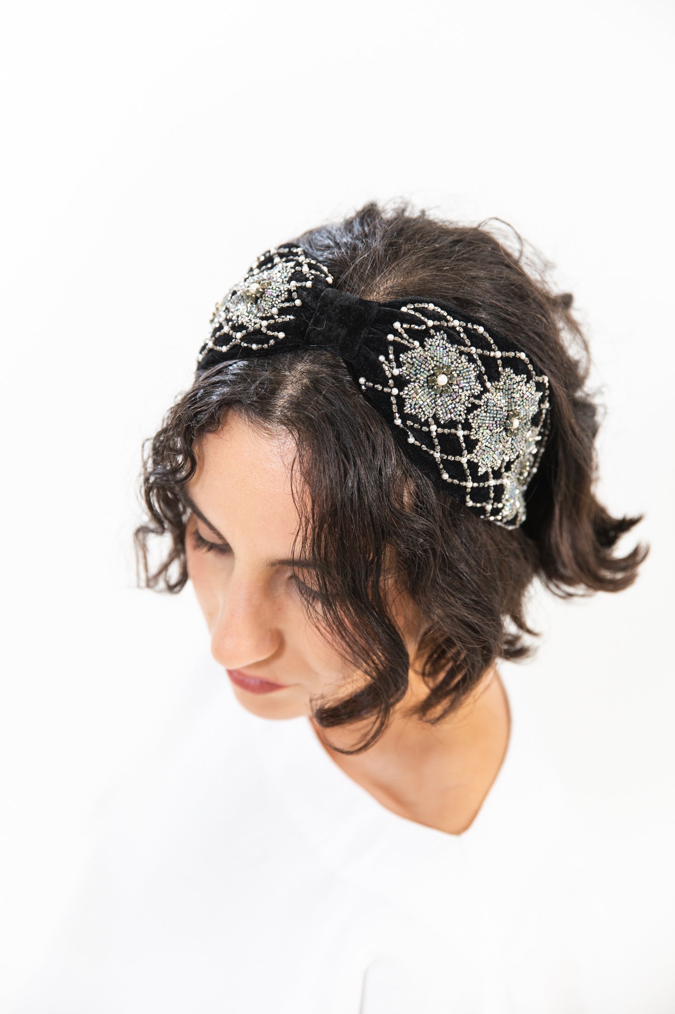 Hard Embroidered Headband | Ava