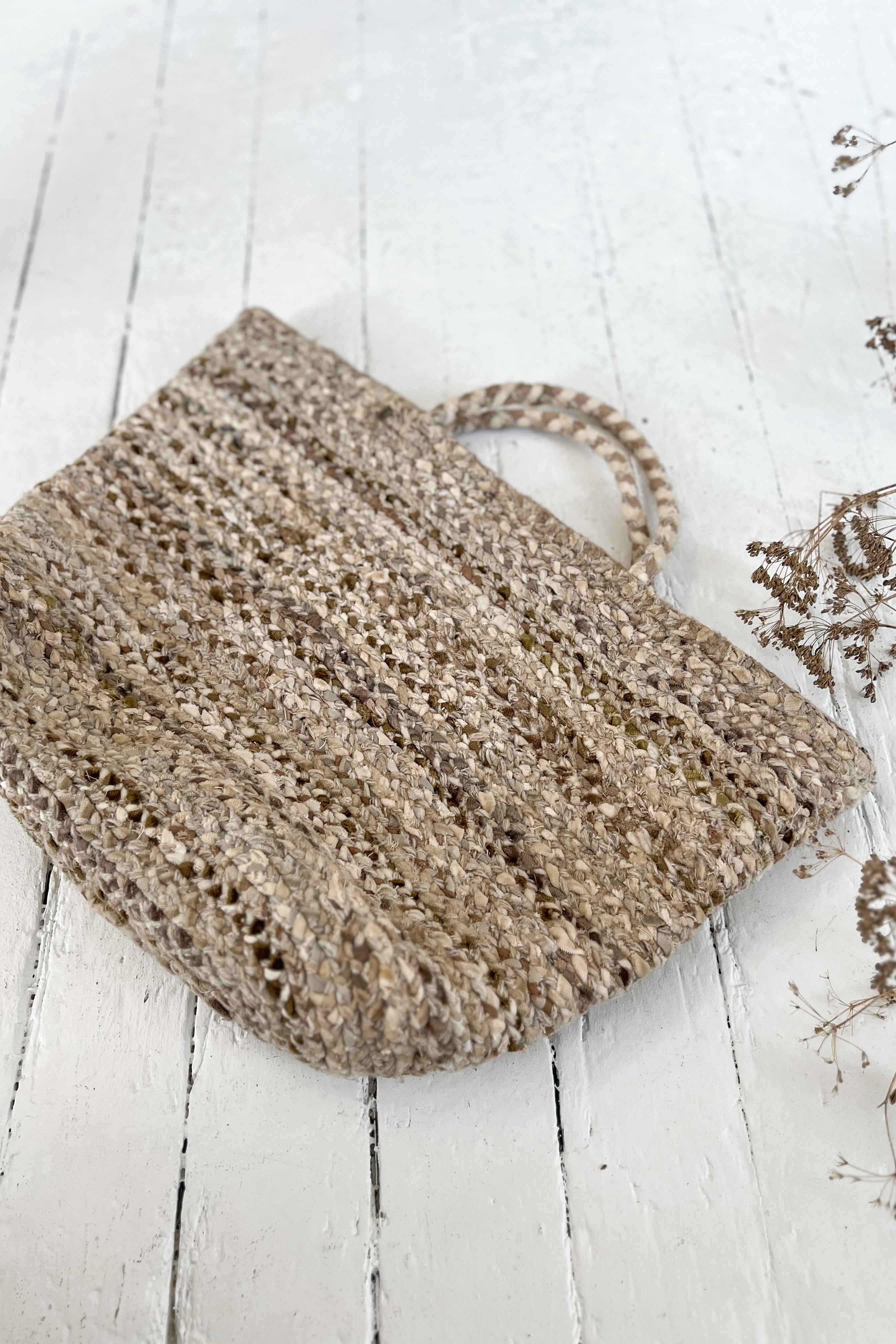 Sophie Digard | Large Wool Braided Tote | Neutral