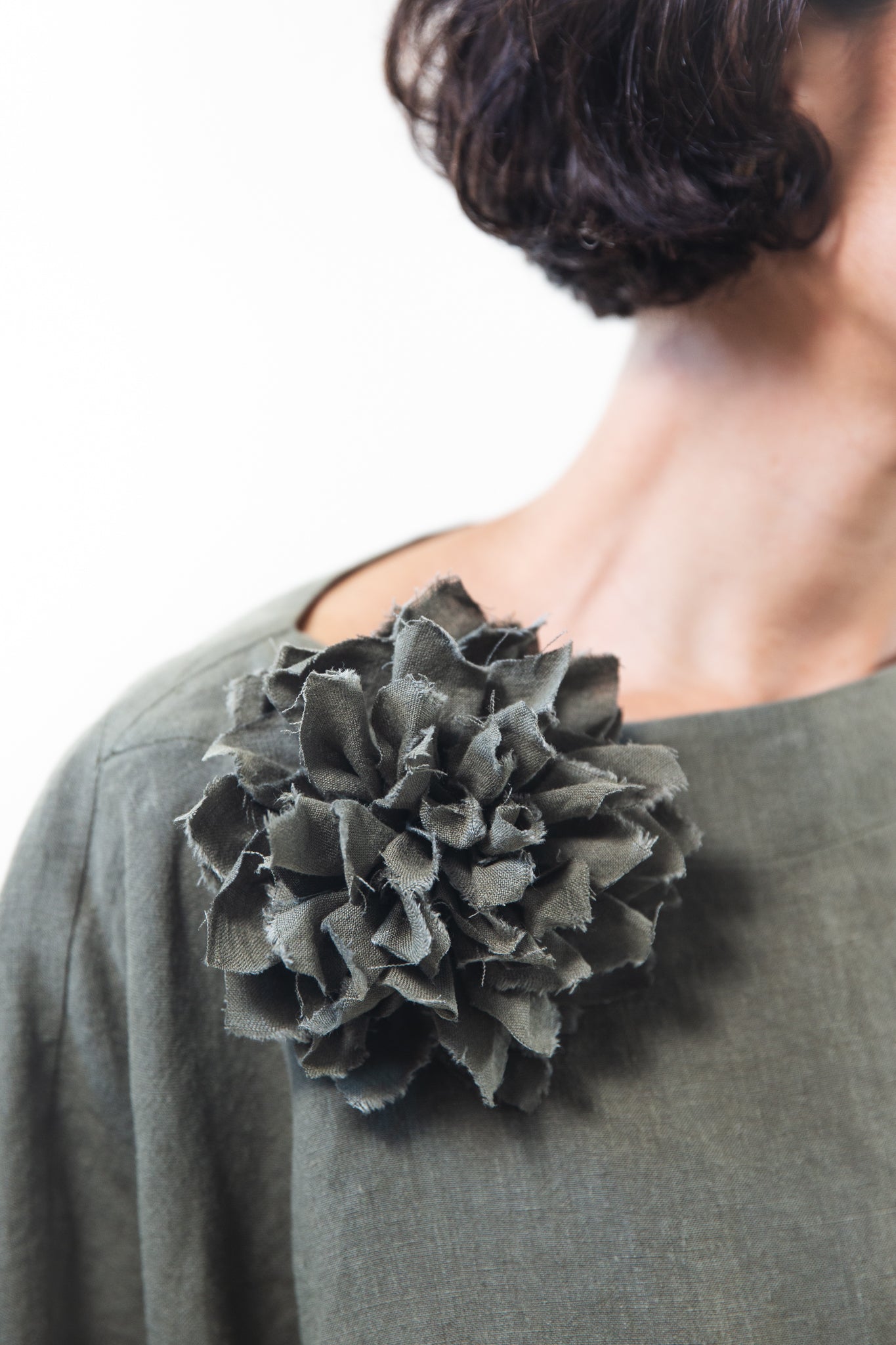 Fabric Flower Brooch | Desert Sage