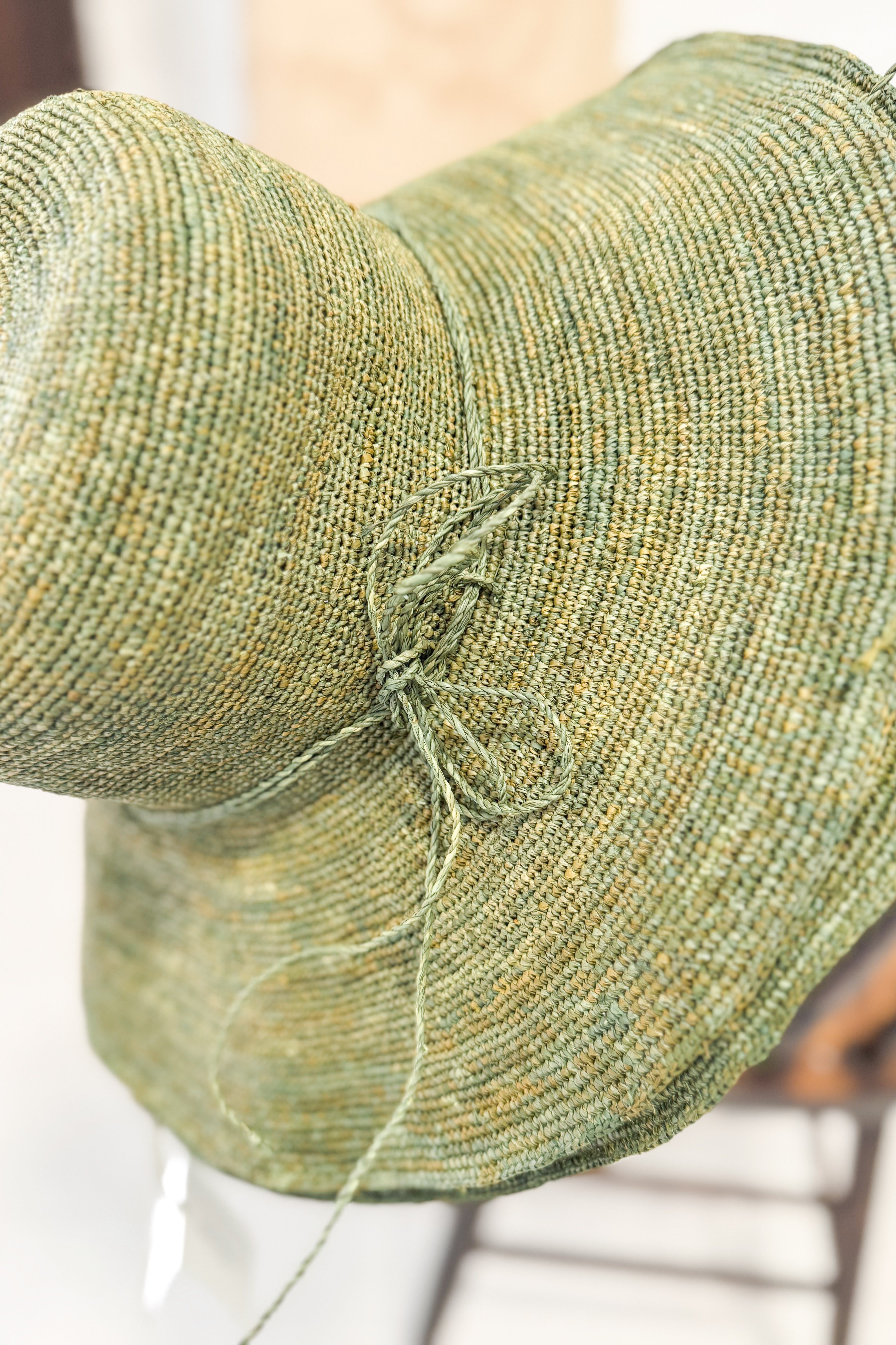 Sophie Digard | Fine Crochet Raffia Hat | Olive