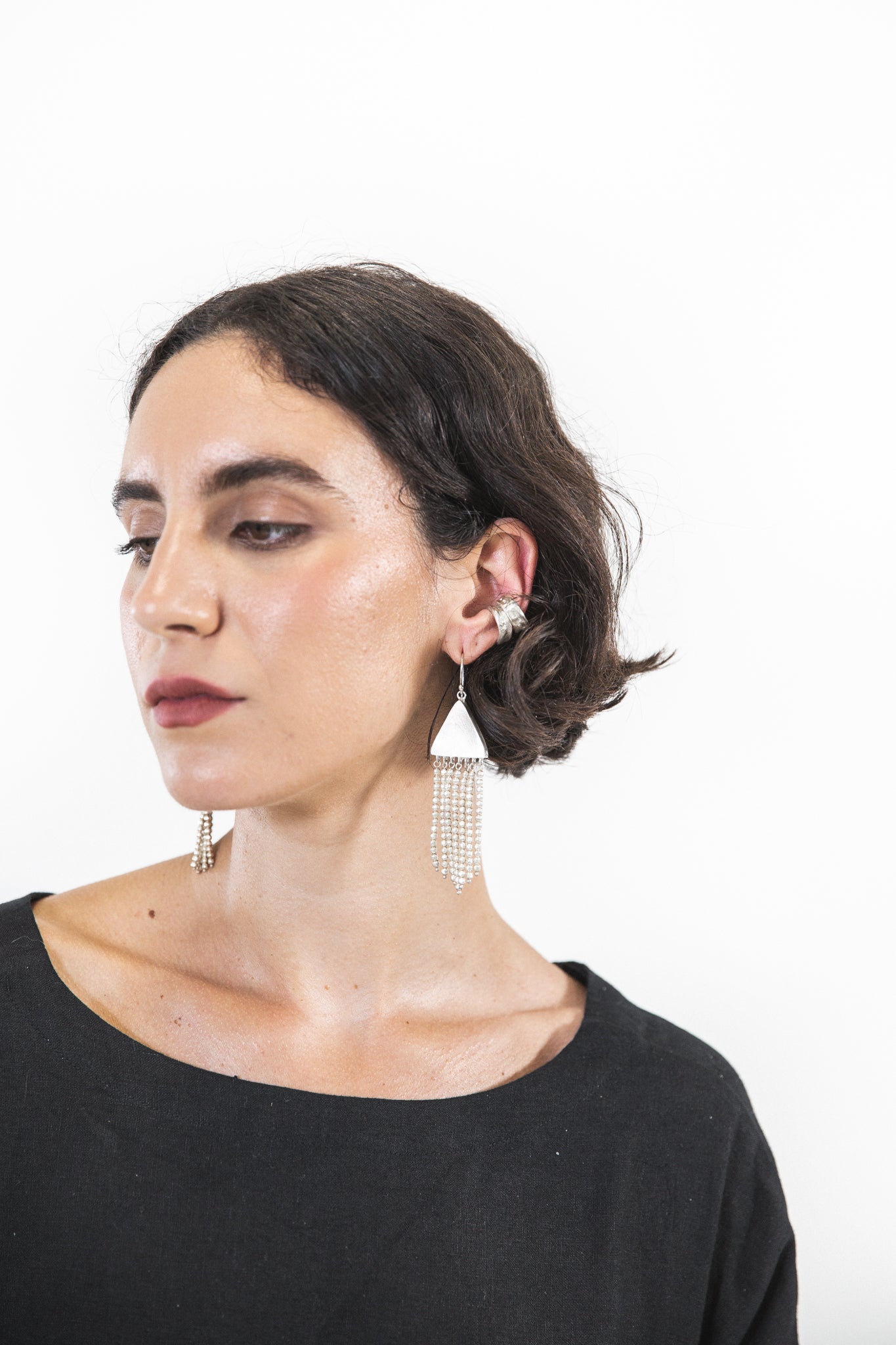 EWA Tribal | Chuave Beaded Earrings | Silver