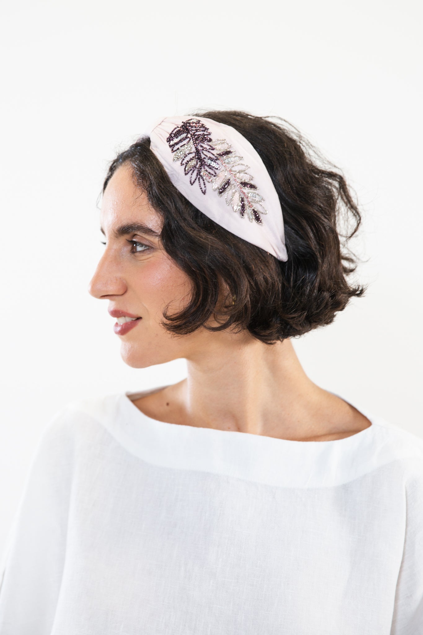 Hard Embroidered Headband | Clara