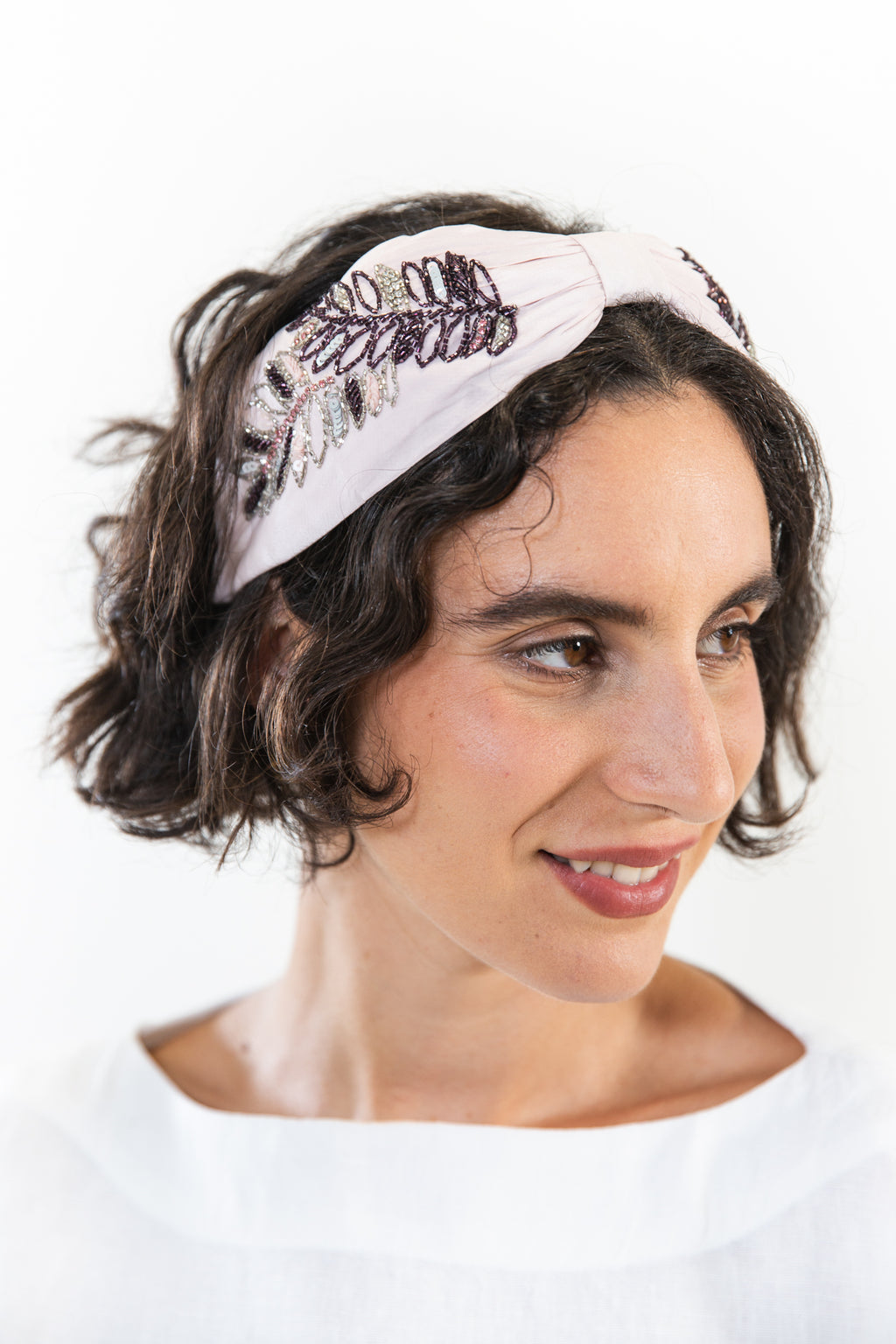 Hard Embroidered Headband | Clara