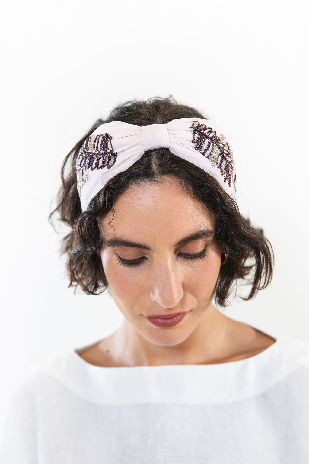 Hard Embroidered Headband | Clara