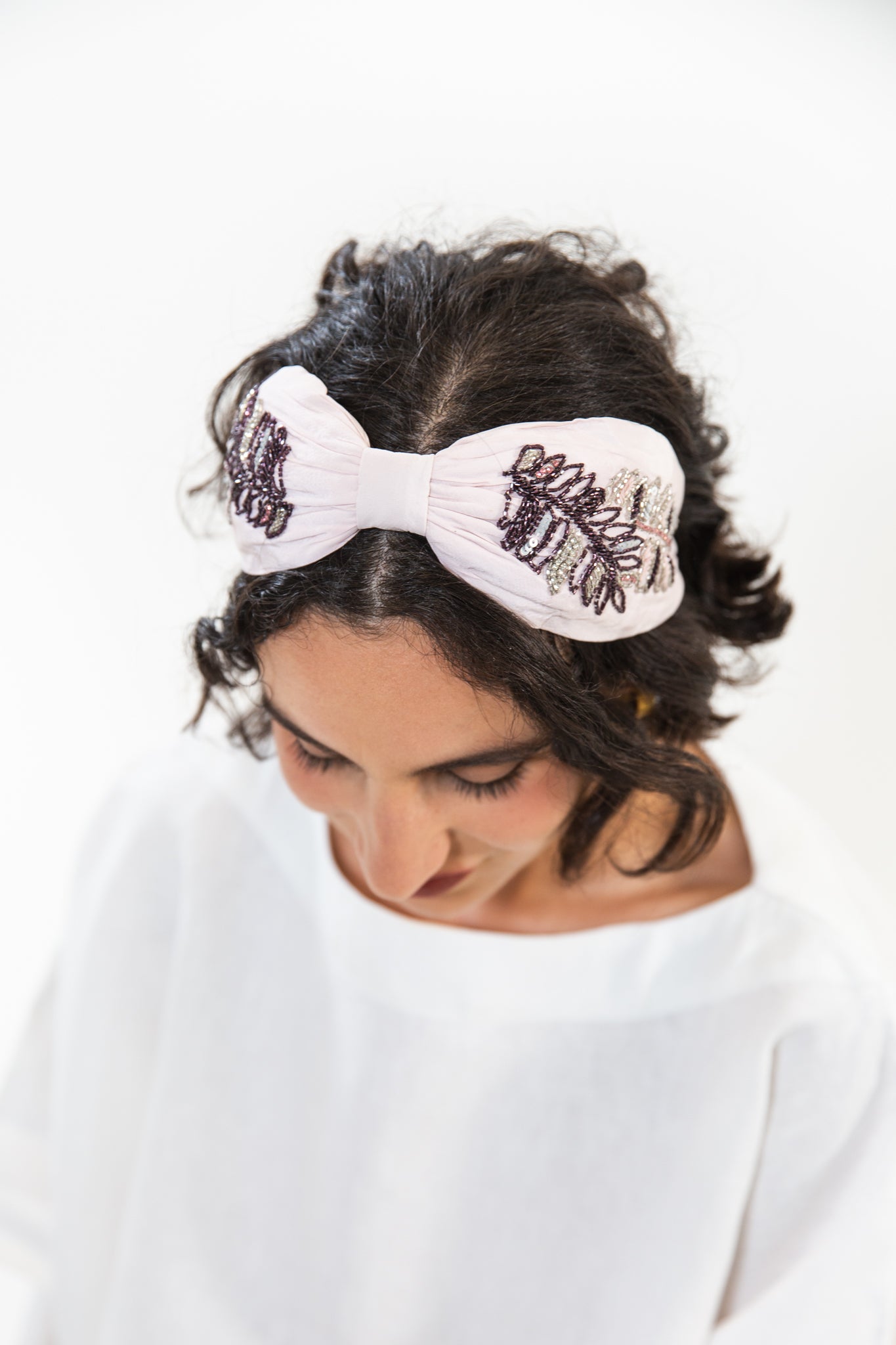 Hard Embroidered Headband | Clara