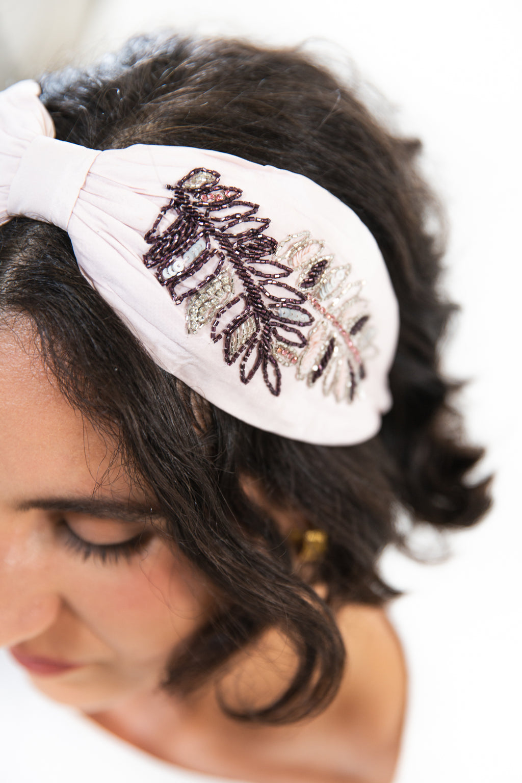 Hard Embroidered Headband | Clara