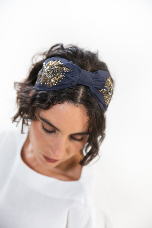 Hard Embroidered Headband | Daisy