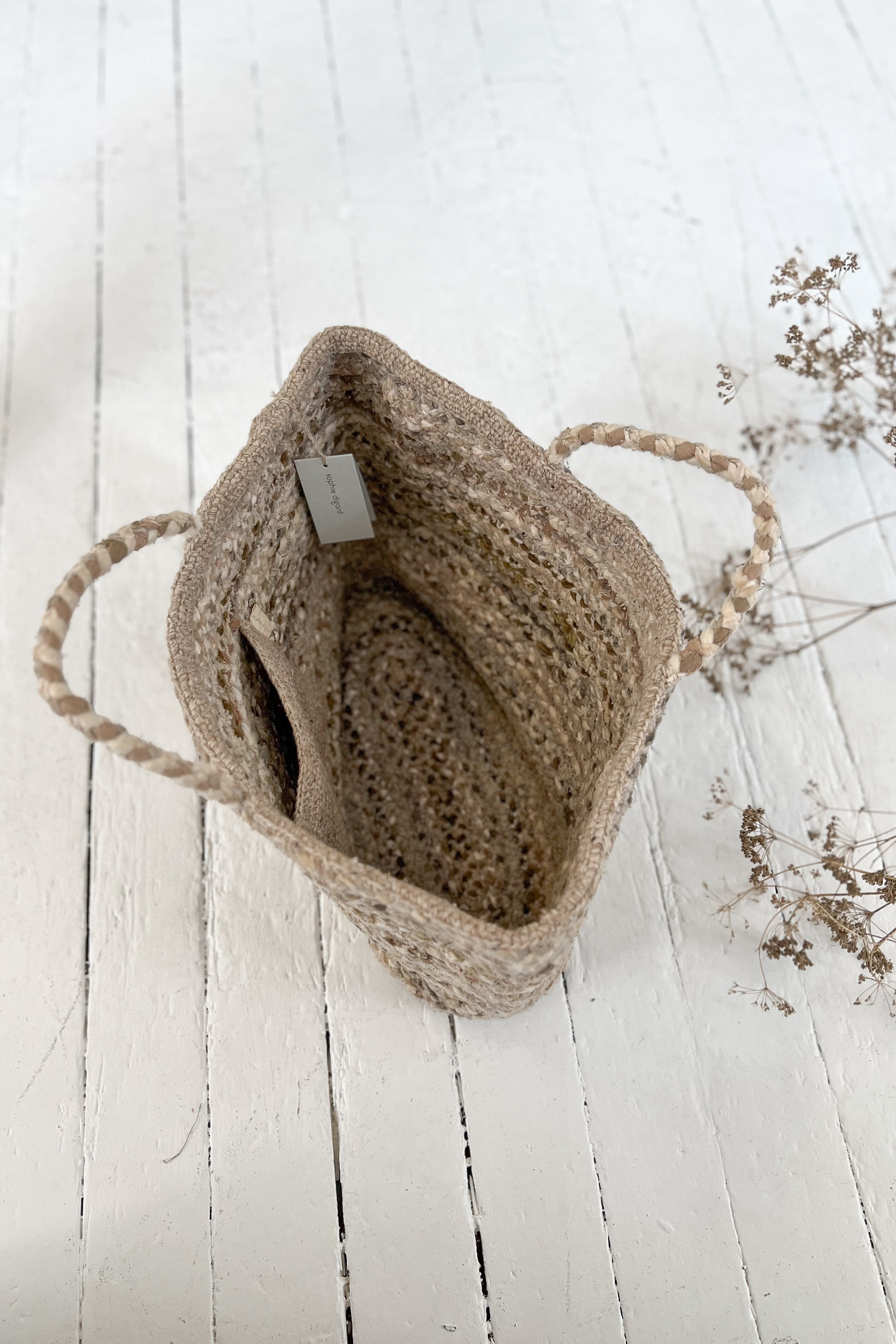 Sophie Digard | Large Wool Braided Tote | Neutral