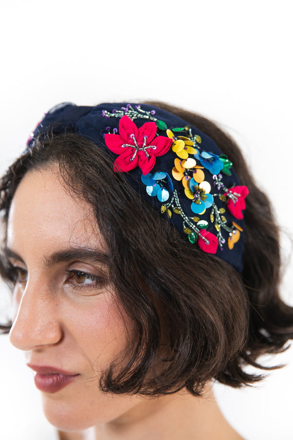 Hard Embroidered Headband | Ella