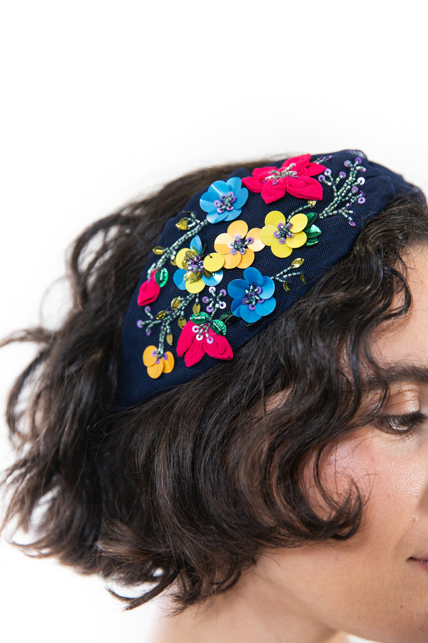 Hard Embroidered Headband | Ella