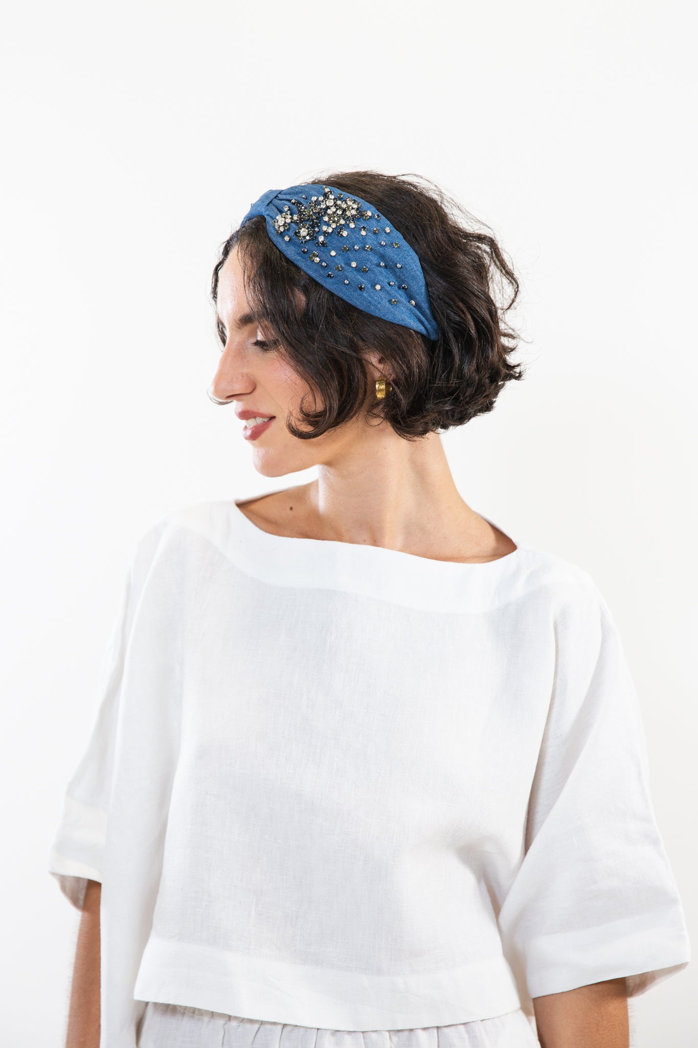 Hard Embroidered Headband | Ellie