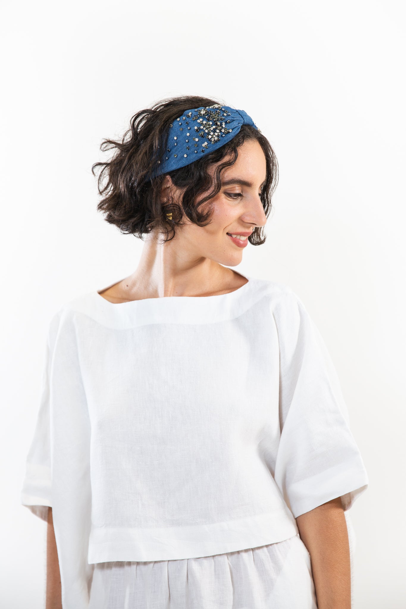 Hard Embroidered Headband | Ellie