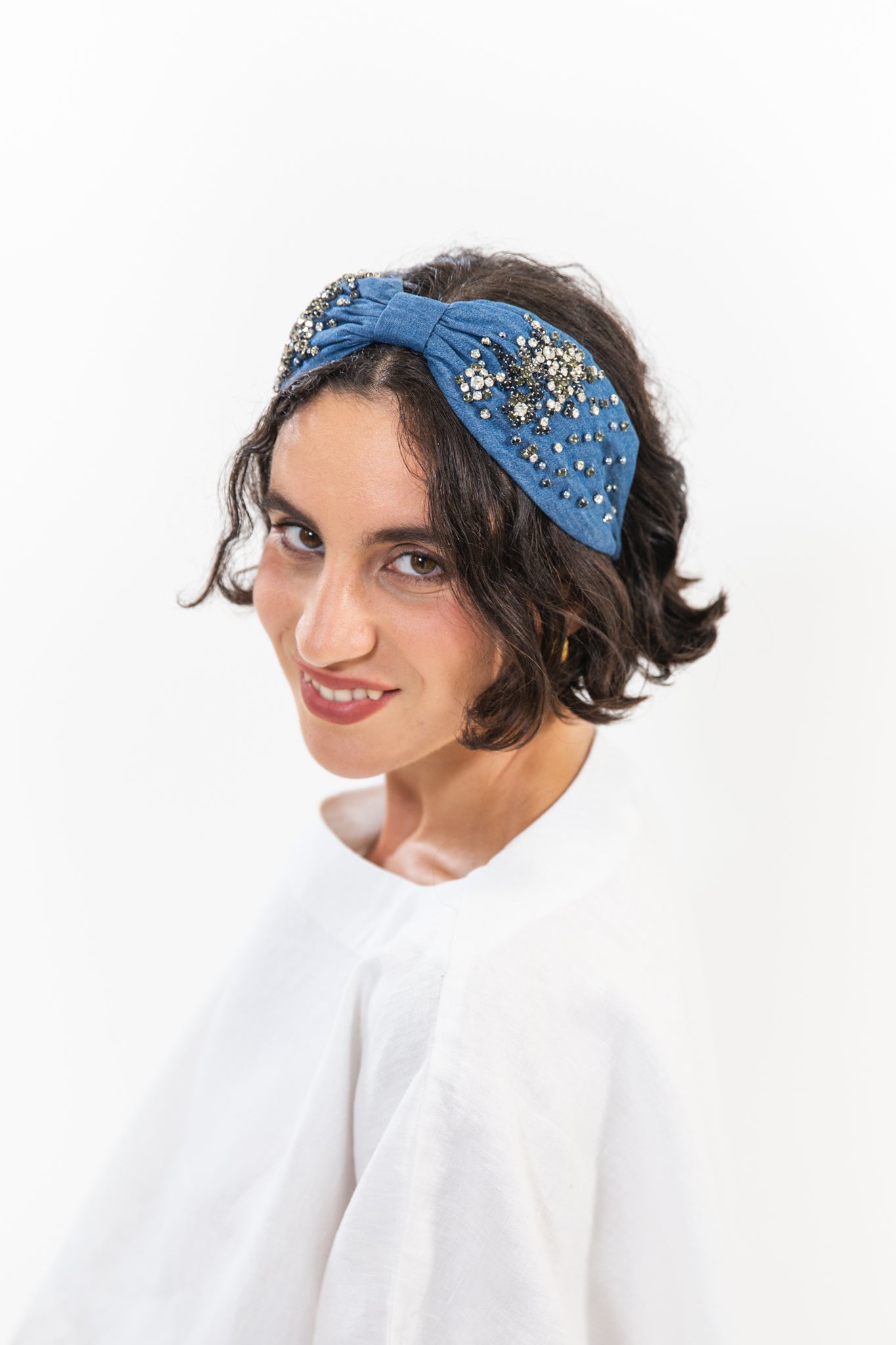 Hard Embroidered Headband | Ellie