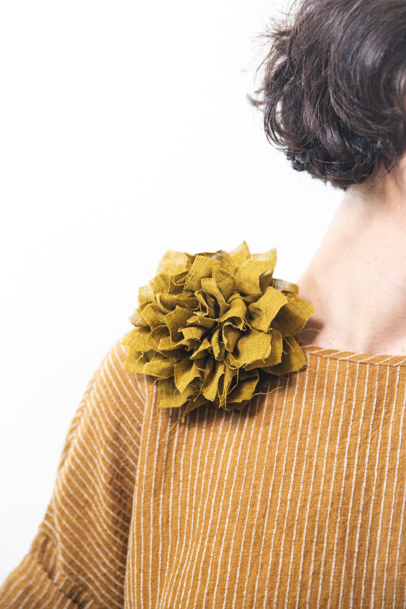 Fabric Flower Brooch | Antique Moss