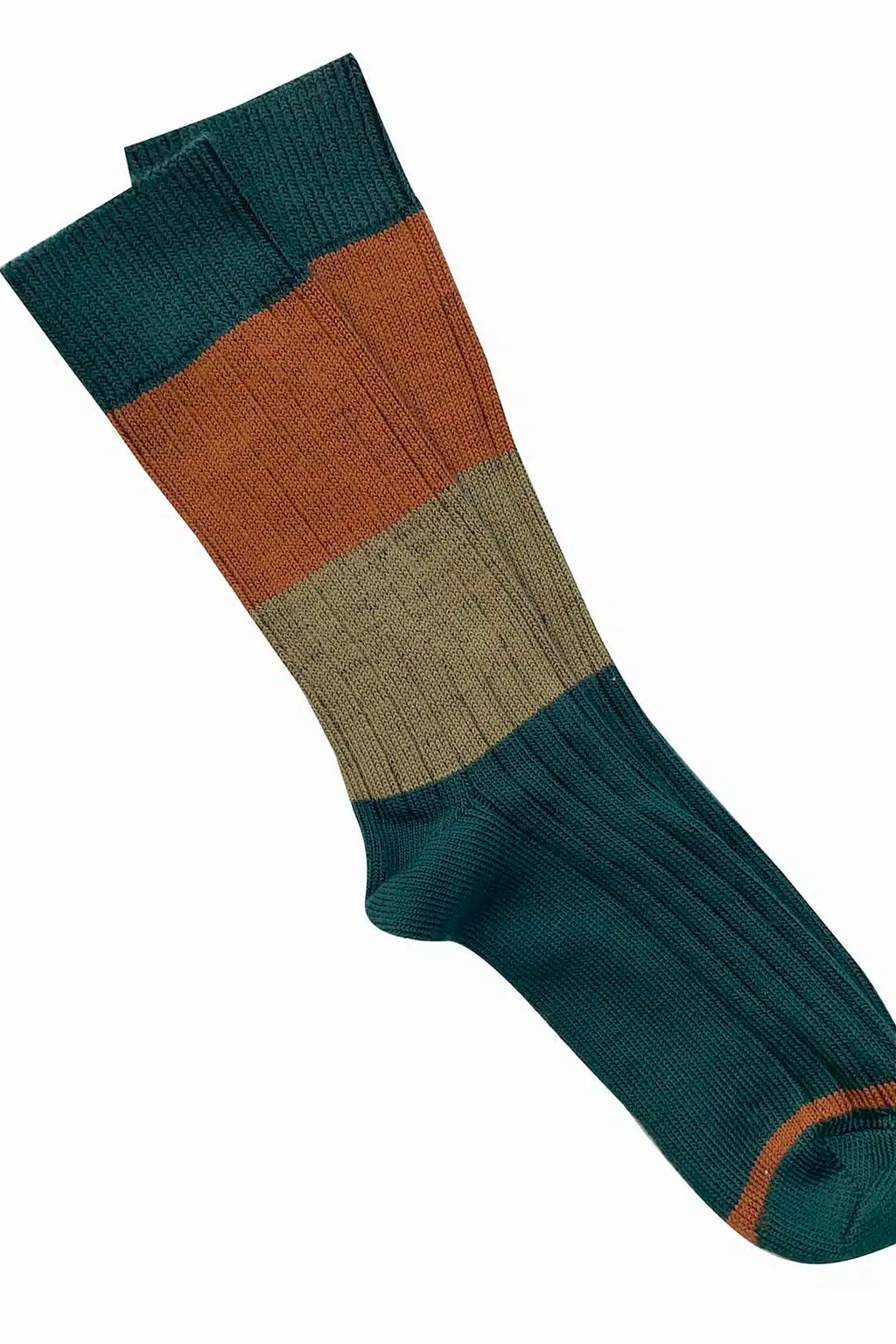 Tightology | Chunky Rib Green Wool Socks