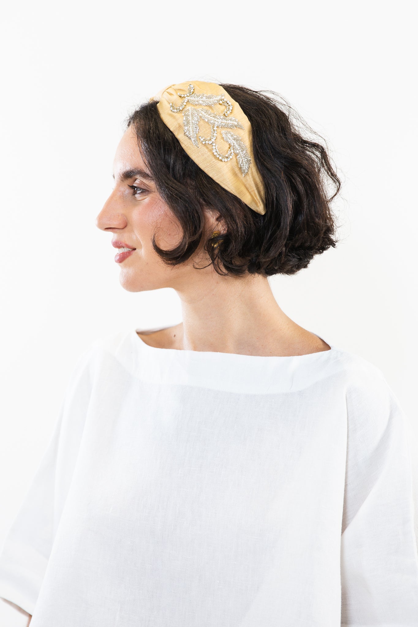 Hard Embroidered Headband | Ginger