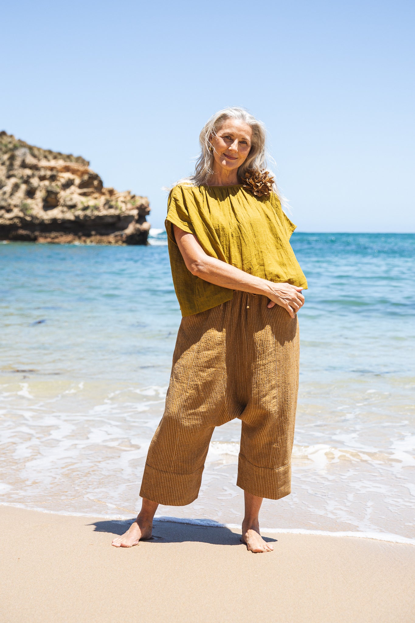 Ginza Pant | Ochre Stripe