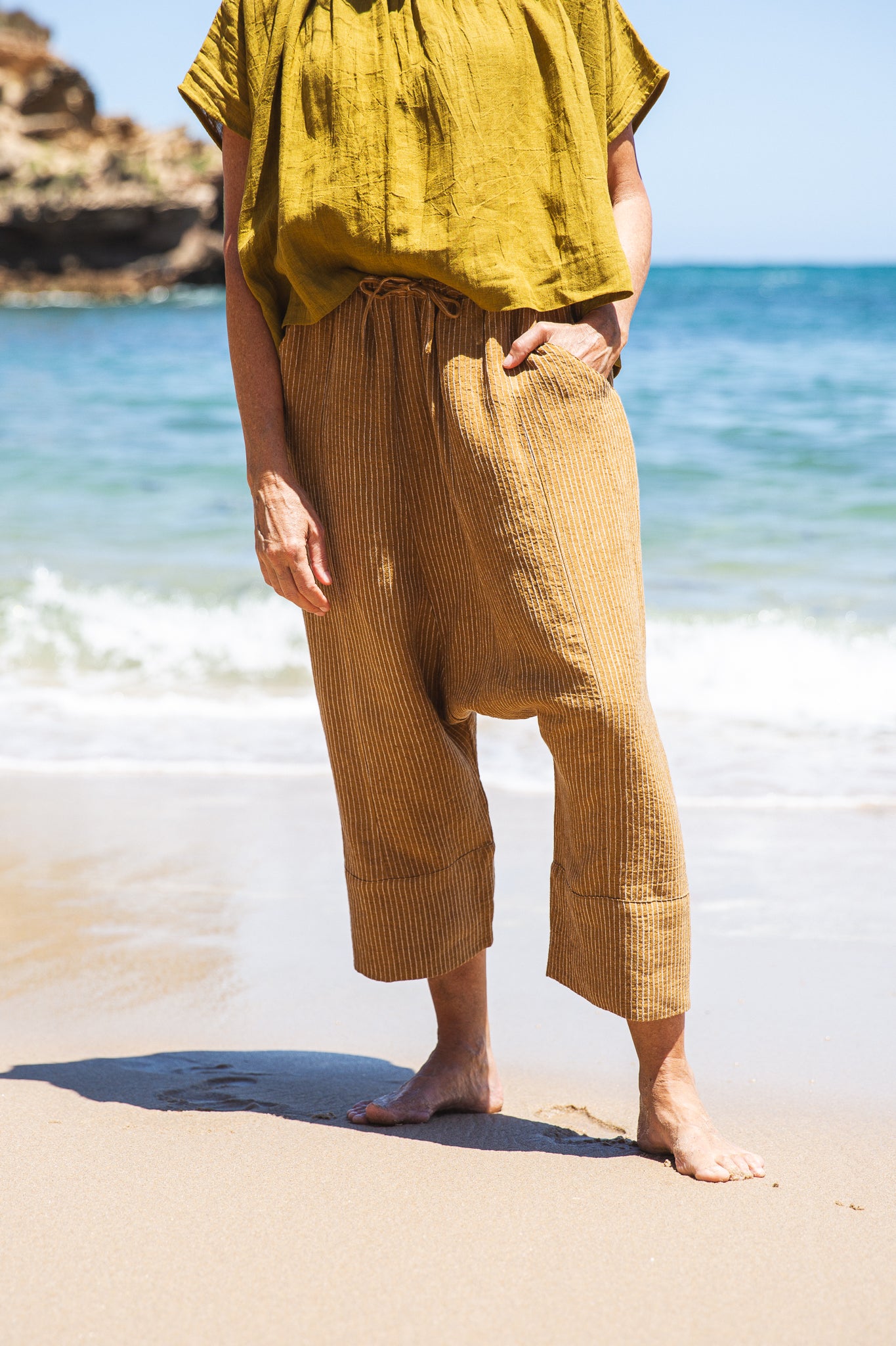 Ginza Pant | Ochre Stripe