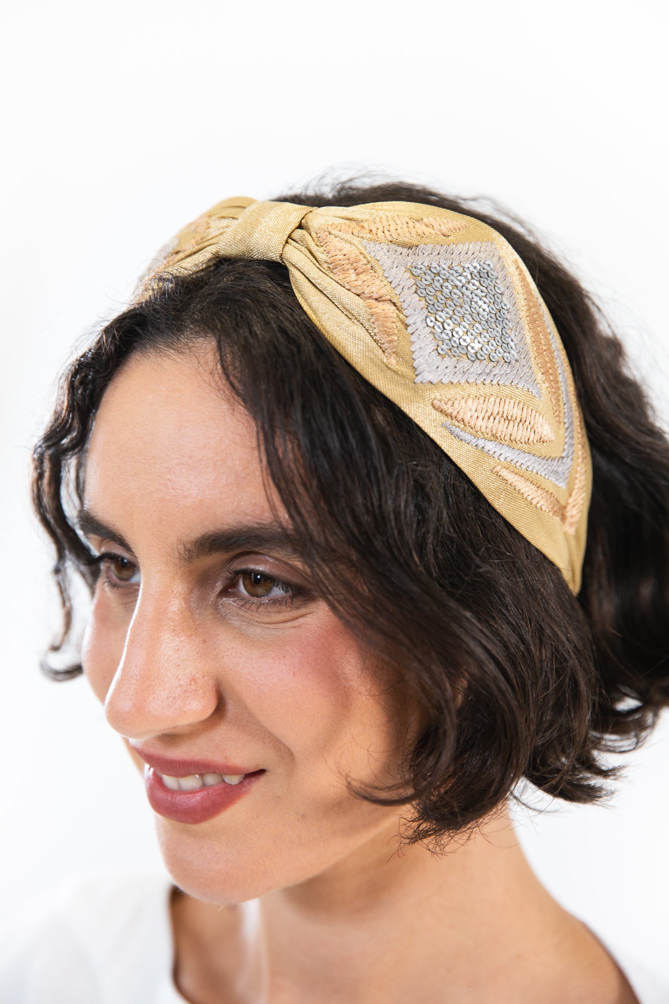 Hard Embroidered Headband | Hannah