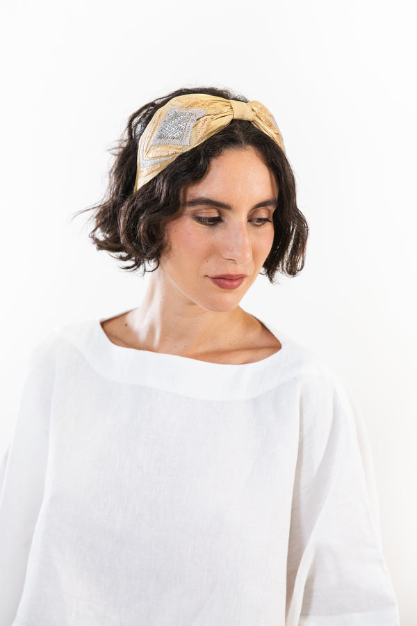 Hard Embroidered Headband | Hannah