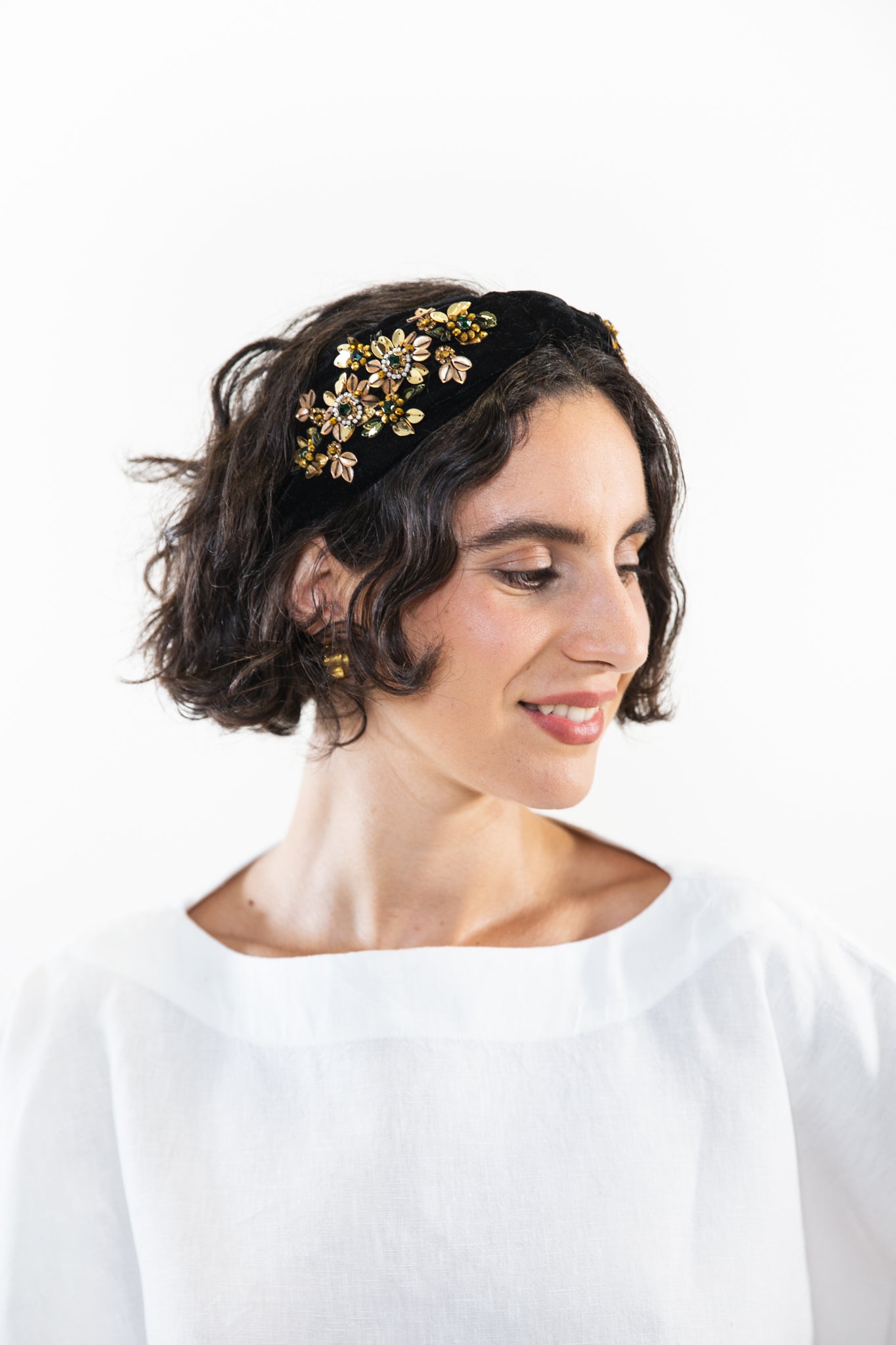 Hard Embroidered Headband | Harper