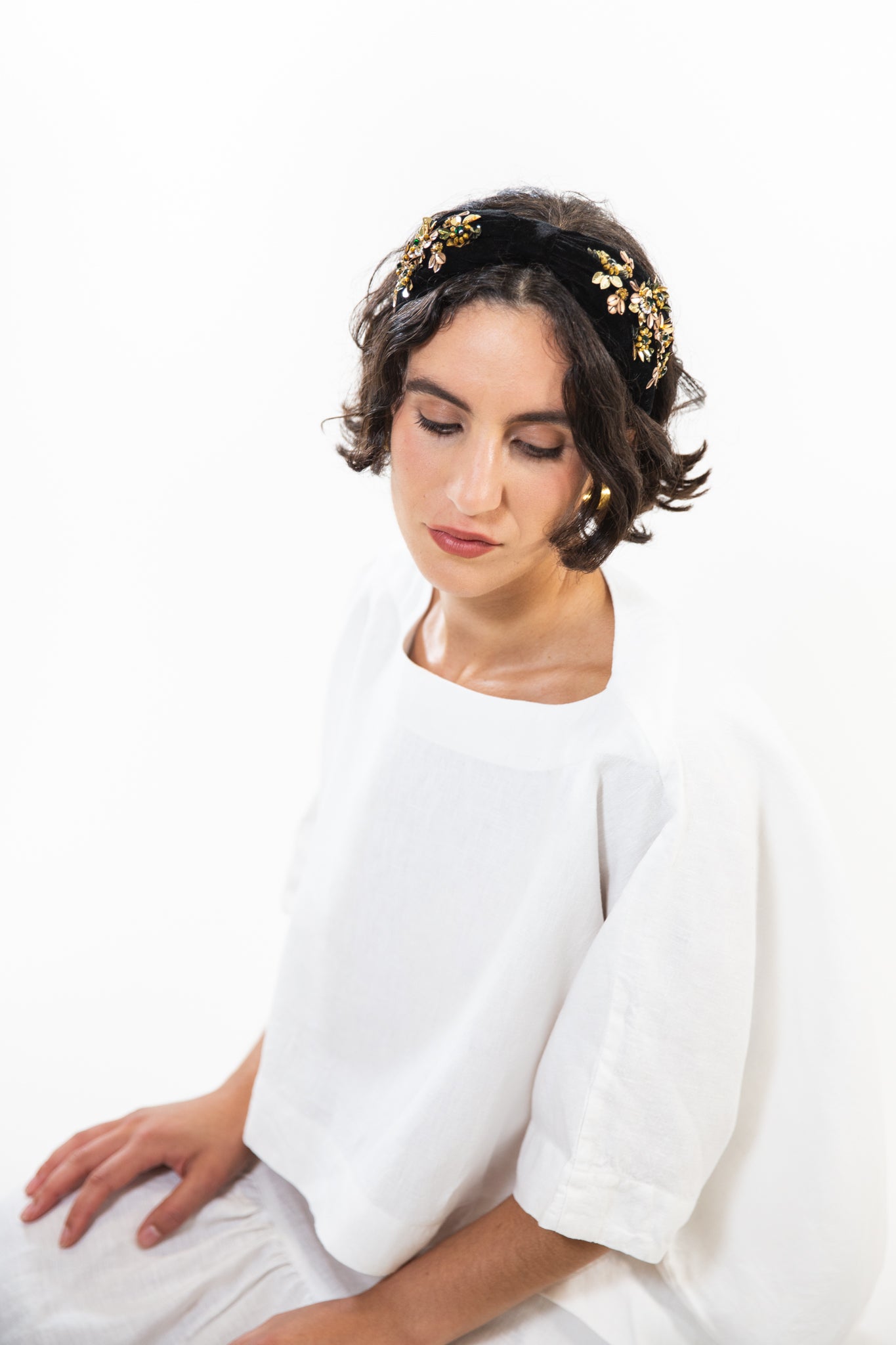 Hard Embroidered Headband | Harper