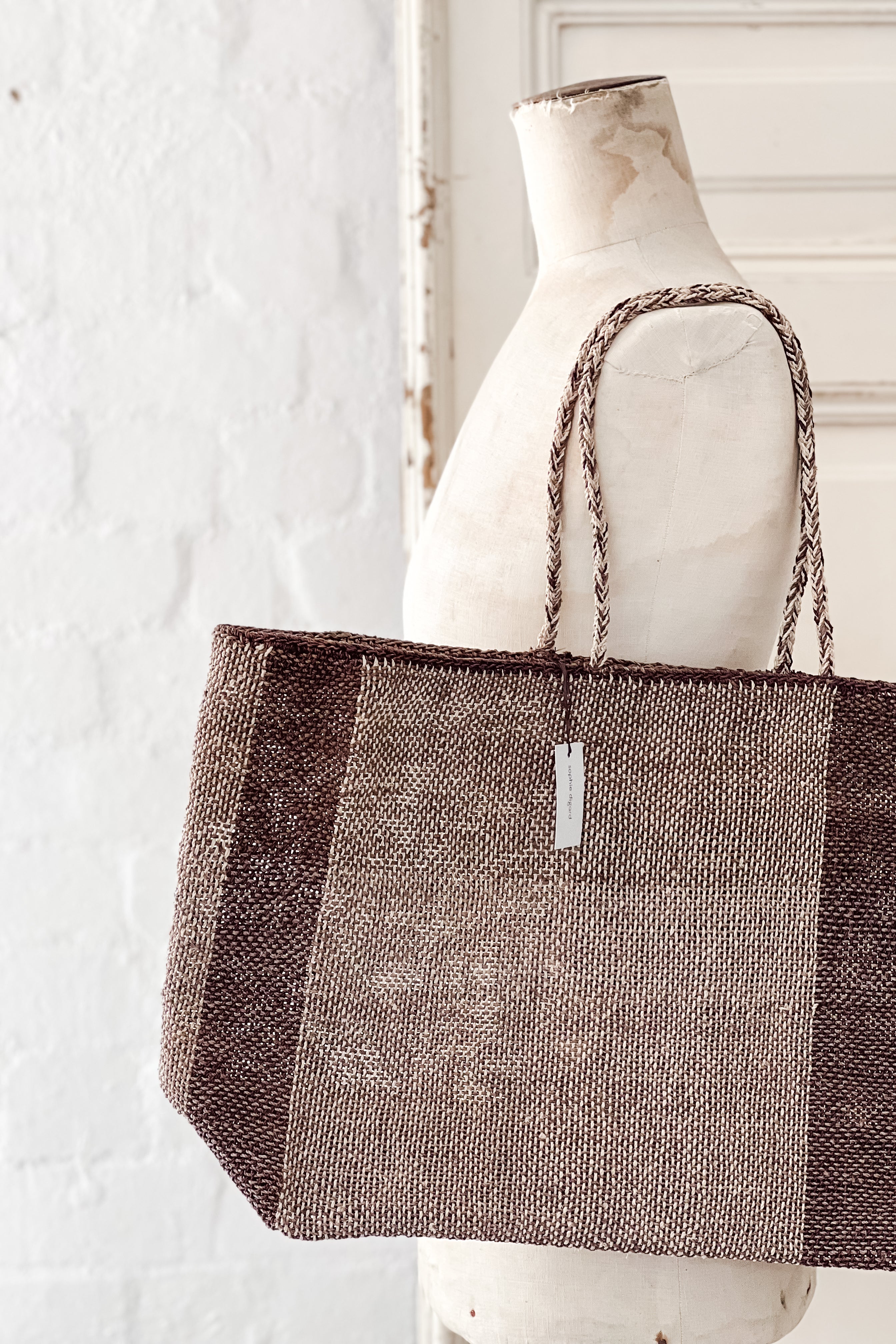 Sophie Digard | Raffia Tote Bag | Walnut