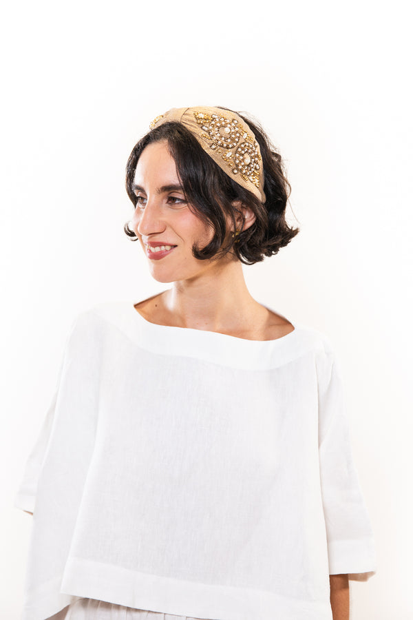 Hard Embroidered Headband | Juliet