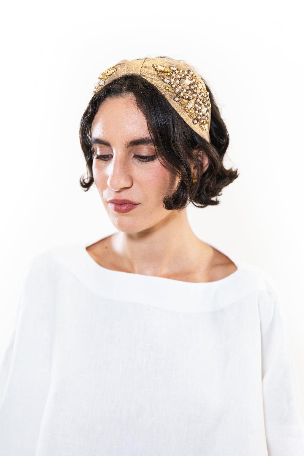 Hard Embroidered Headband | Juliet