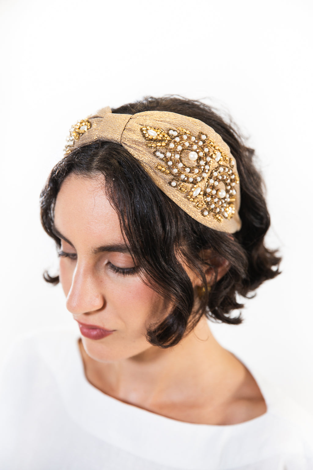 Hard Embroidered Headband | Juliet