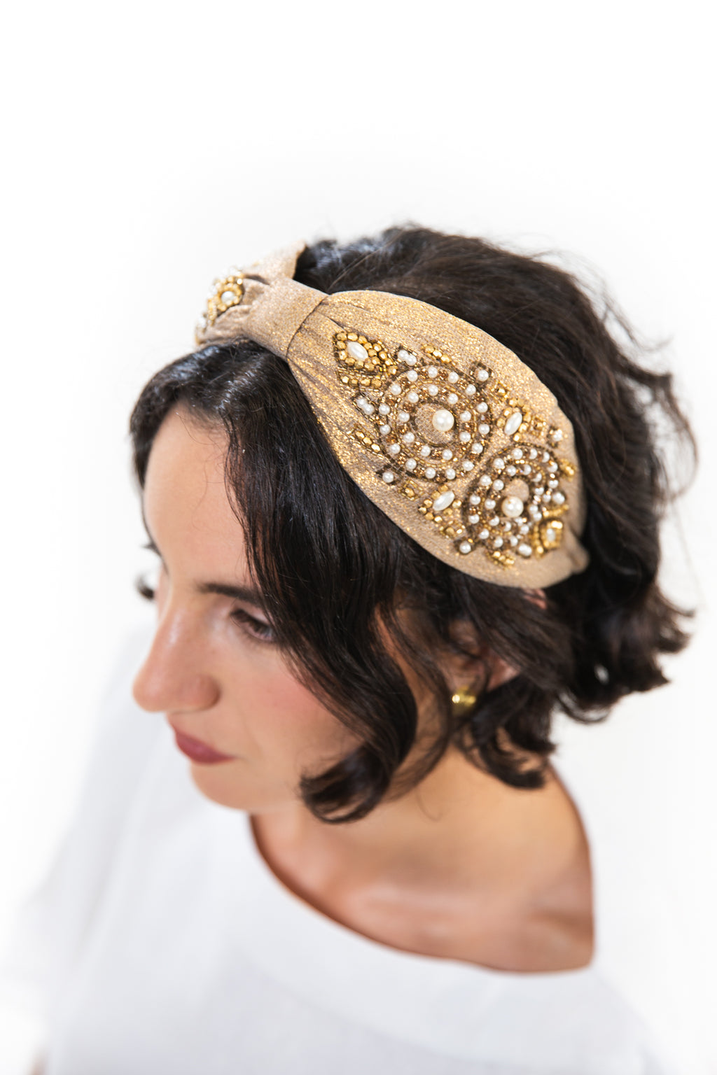 Hard Embroidered Headband | Juliet