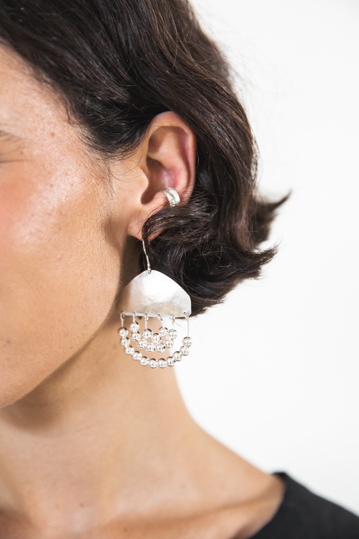 EWA Tribal | Kieta Beaded Earrings | Silver