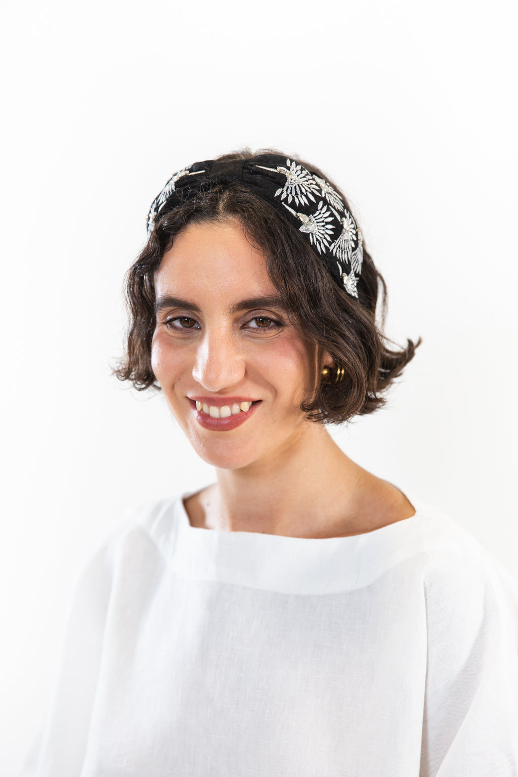 Hard Embroidered Headband | Lily